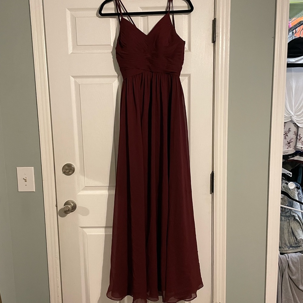 Burgundy bridesmaids dress